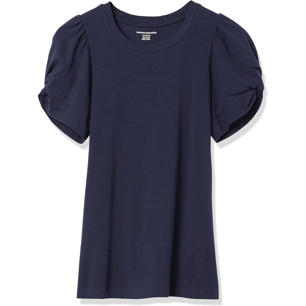 Amazon Essentials Women'S Regular-Fit Puff Sleeve Crewneck T-Shirt
