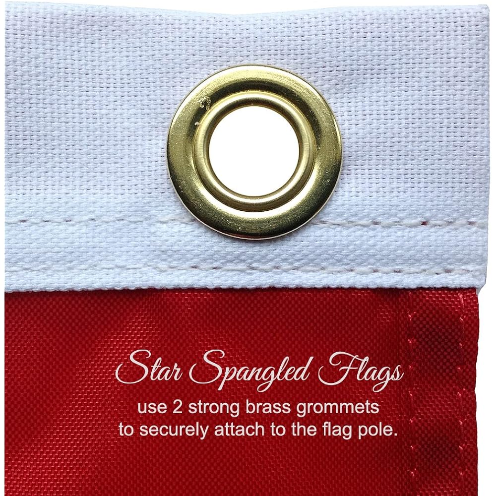 American Flag Made In Usa 100% | 3X5 American Flags For Outside | Us Flag 3X5 Heavy Duty Outdoor Nylon Featuring Embroidered Stars And Sewn Stripes Plus Extra Quadruple Stitching On Fly End