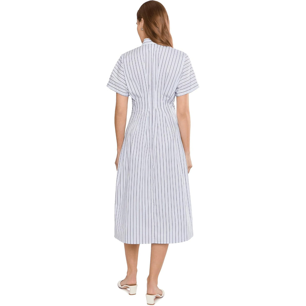 Lauren Ralph Lauren Women'S Petite Striped Pleated Broadcloth Shirtdress