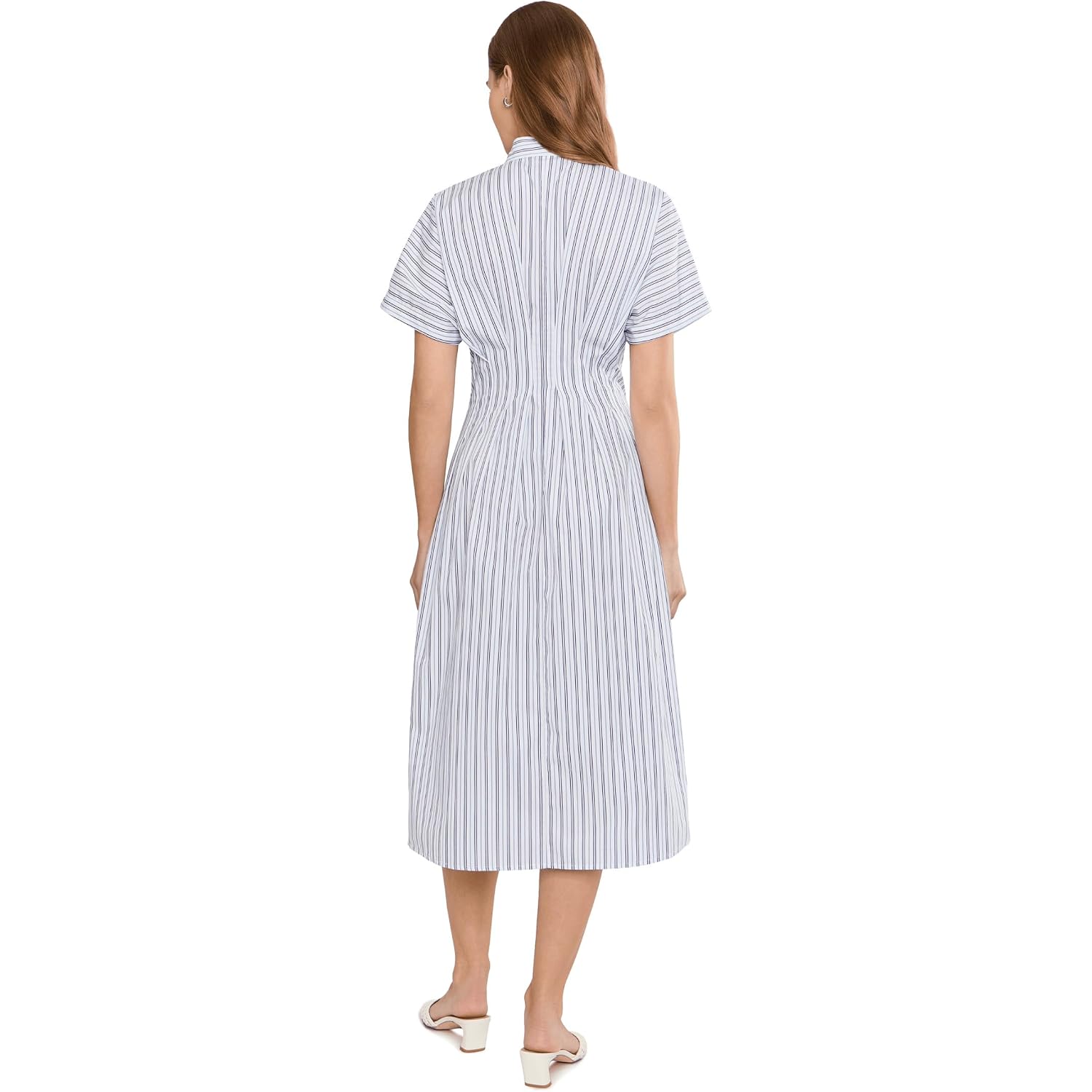 Lauren Ralph Lauren Women'S Petite Striped Pleated Broadcloth Shirtdress
