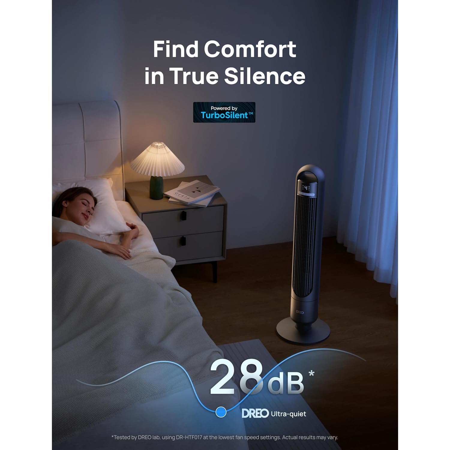 Dreo Tower Fan For Bedroom, 26Ft/S Velocity, 90° Oscillating, 8H Timer | 4 Speeds, 3 Modes, 28Db Quiet Standing Fan, Floor Fan For Room, Living Room, Office, Home, Cooling Fan With Remote, Black
