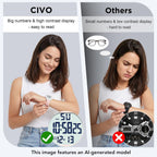 Civo Digital Watches For Women Men: Sports Waterproof Ultra-Thin Big Face Watch Suitable For Larger Wrists - Soft Silicone Wristwatch With Stopwatch Alarm For Outdoor Enthusiast - Running & Hiking