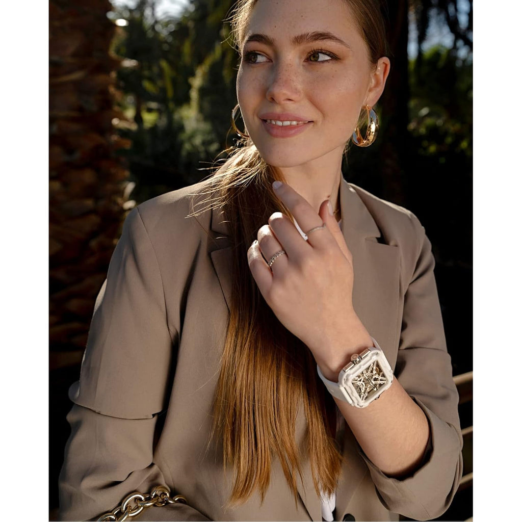Ciga Design Watches For Womens X Series - Machina, Mechanical Automatic Watches Fashion All-Match Wrist Accessories Sapphire Crystal Analog Skeleton Watches With Silicone Strap