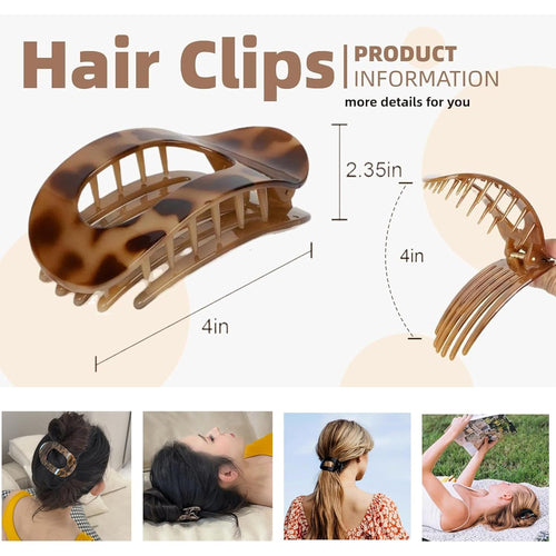 4-Pack Duckbill Hair Clips for Women,Flat Claw Design,Solid Color,Casual Elegant for Thick or Thin Hair,Suitable for All Hair Lengths
