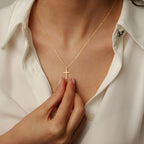 Turandoss Mothers Day Gifts for Mom Daughter Gold Cross Necklace for Women Girls, Dainty 14K Gold Plated Cross Necklace Infinity CZ Holy Mary Medal Necklaces for Women Mothers Day Gifts for Mom