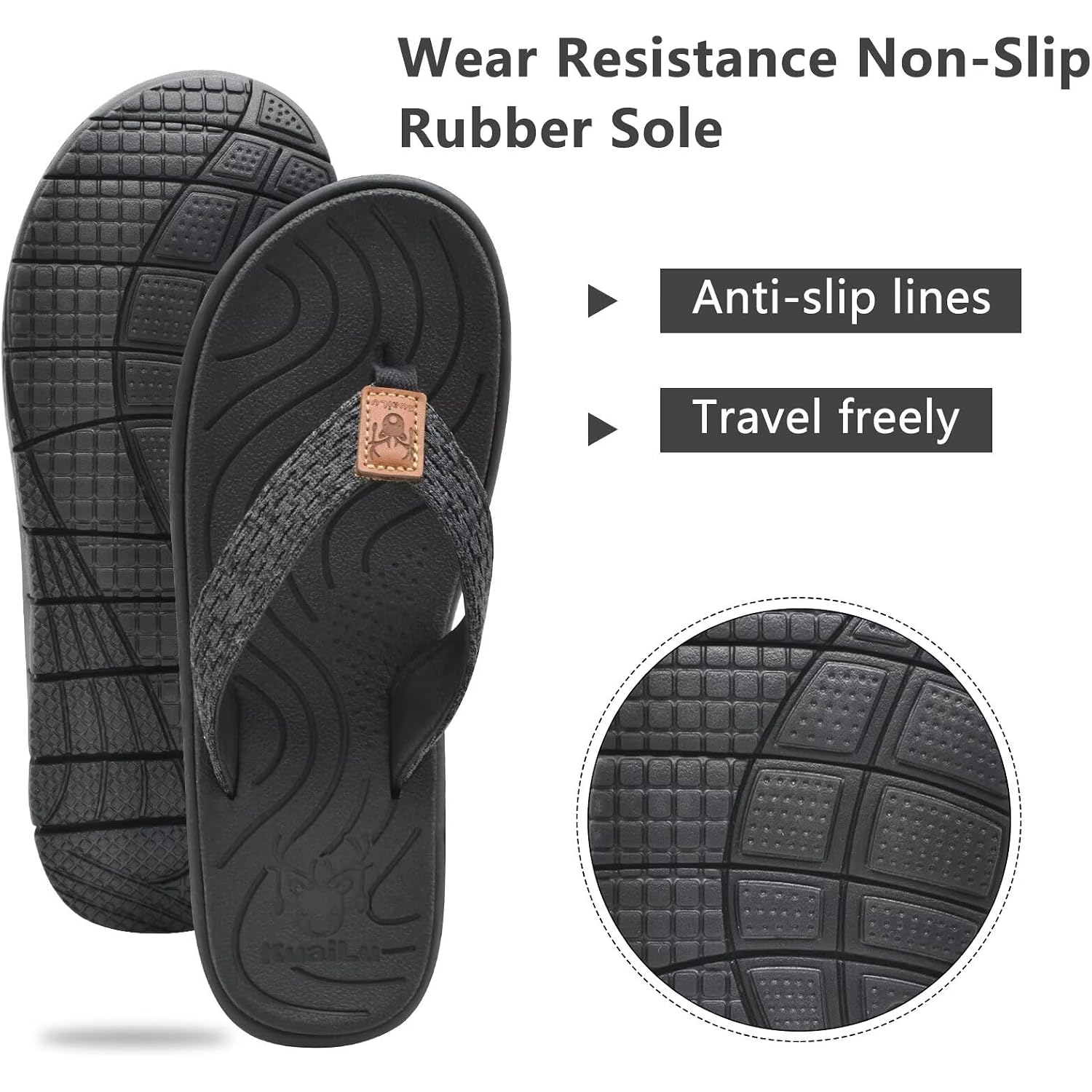 Kuailu Womens Casual Flip Flops With Comfortable Arch Support Yoga Mat Summer Beach Walking Thong Cushion Sandals Lightweight Flats Non-Slip Shoes Indoor Outdoor