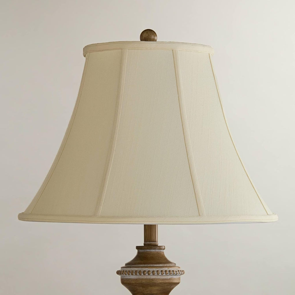 Creme Large Bell Lamp Shade 9" Top X 18" Bottom X 13" Slant X 12.5" High (Spider) Replacement With Harp And Finial - Imperial Shade