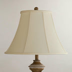 Creme Large Bell Lamp Shade 9" Top X 18" Bottom X 13" Slant X 12.5" High (Spider) Replacement With Harp And Finial - Imperial Shade