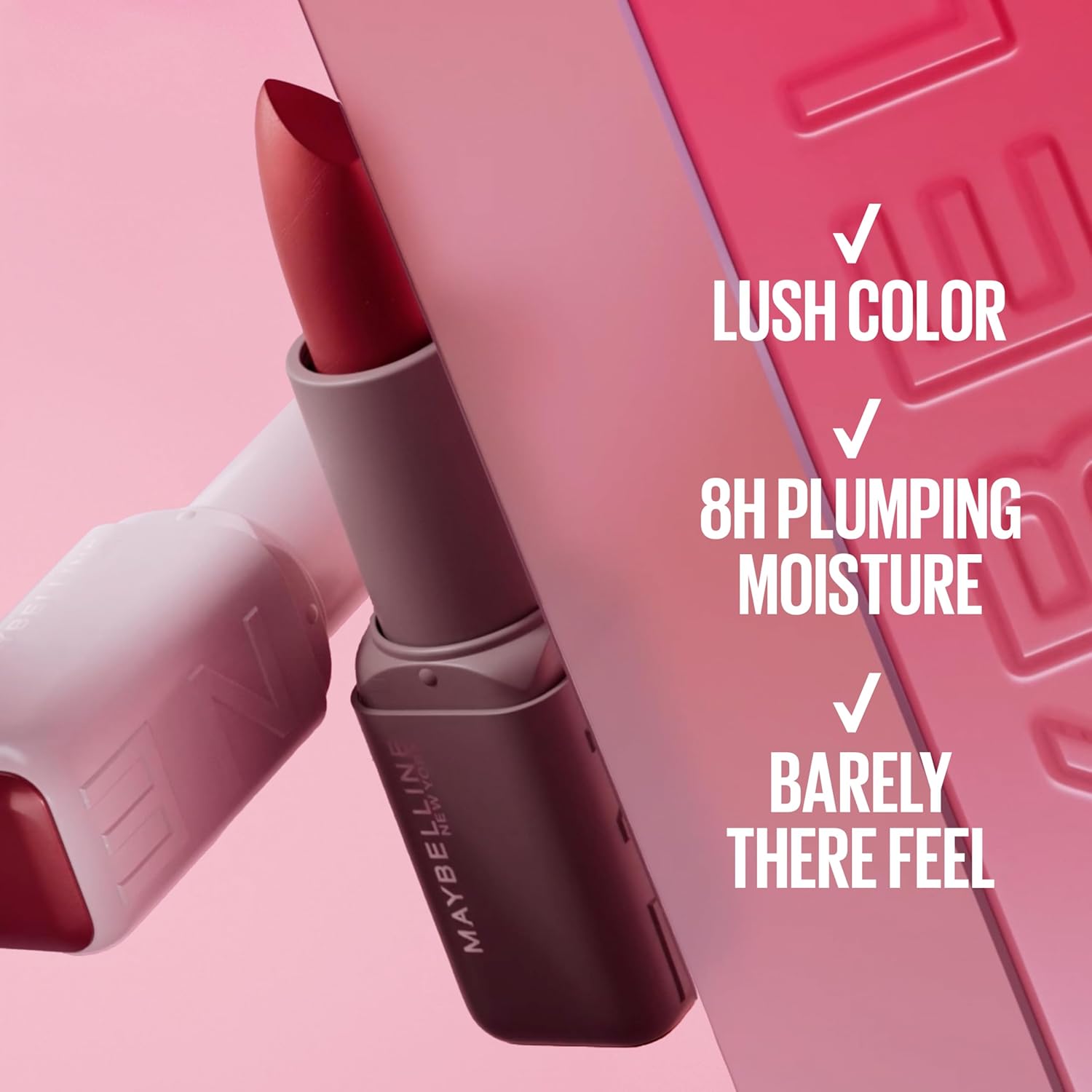 MAYBELLINE Serum Lipstick, Hydrating Lip Makeup with 8HRs of Lip Plumping Moisture with Hyaluronic Acid + Oil Blend, Take The 1 (Midtone Warm Pink Matte)