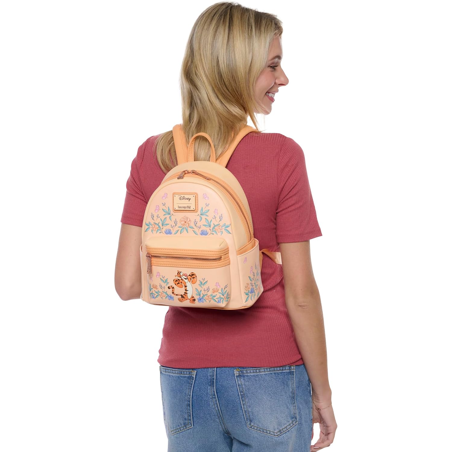 Loungefly Disney Tigger Mini Backpack Handbag Shoulder Strap Bag Peach