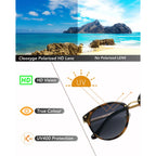 Polarized Sunglasses Womens Elegant UV400 Protection Black Classic Metal Style Ultralight Shades For Driving Polarized Gradient Gray & Amber Frame