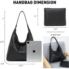 Casual Hobo Bag for Women Soft Shoulder Bags Slouchy Pu Leather Tote Purses for Work Travel