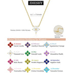 ZHESHY Birthstone Gold Necklaces for Women Dainty Non Tarnish 14K Gold Plated Diamond Necklace Cubic Zirconia Pendant Necklaces Women Gold Trendy Jewelry Bridesmaid Birthday Christmas Mothers Day Gifts