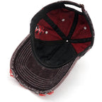 Distressed Washed Denim Baseball Cap Vintage Ripped Strapback Sun Hat For Men Women