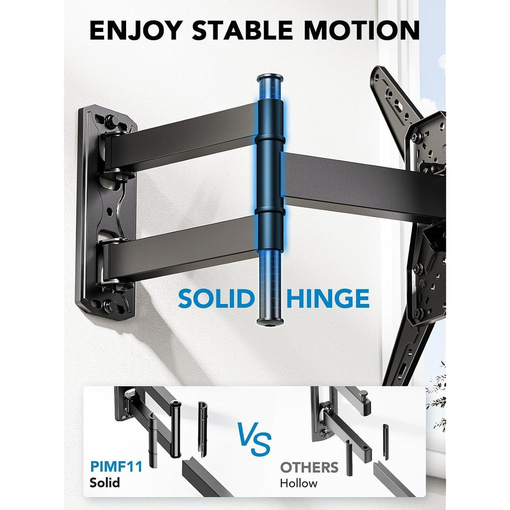 Pipishell Tv Wall Mount For Most 26 32 50 55-60 Inch Tvs, Full Motion Tv Mount With Swivel, Tilt & Extension, Single Stud Wall Mount Bracket Holds Up To 77 Lbs, Max Vesa 400X400Mm, Pimf11