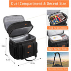 GLENKEY Expandable Lunch Box Cooler Bag - Insulated Soft Lunch Bag for Men Women - Large Lunchbox for Adults Work Camping Outdoor Travel Black 16L