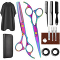 Hair Cutting Scissors Set, Professional Haircut Scissors Kit With Cutting Scissors Thinning Scissors For Barber/Salon/Home/Men/Women/Kids/Adults(Rainbow)