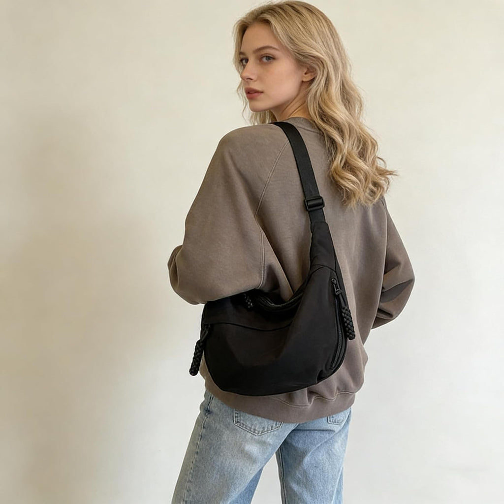 Crescent Crossbody Bags For Women, Casual Shoulder Half Moon Bag, Large Capacity Dumpling Purse Bag For Outdoor Travel