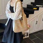Hand-Woven Soft Large Straw Shoulder Bag Boho Straw Handle Tote Retro Summer Beach Bag Rattan Handbag