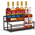 Coffee Syrup Rack Organizer, 2 Tier 10 Bottles Holder Stand For Bar | Coffee Syrup Liquor Bottle Display Shelf Bar Shelf Stand Countertop Rack For Syrup, Wine, Spice