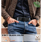 Bulliant Men Belt-Reversible Ratchet Belt Stretchable For Gift Men Work Casual Golf 1 3/8"-Cut For Fit -2 In 1Belt