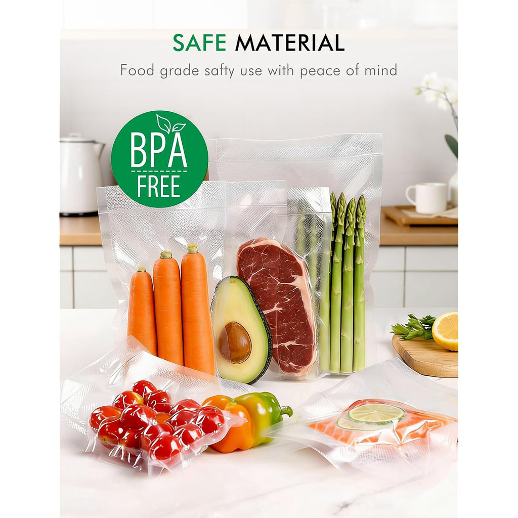 Vacuum Sealer Bags, 11"X16" Gallon, 8"X12" Quart, 6"X10" Pint, 150Pcs | Commercial Grade, Bpa Free, Sous Vide Compatible, Puncture Prevention, Kitchen Essentials