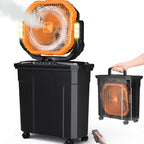 Ausic 5 Gal 12" Portable Misting Fan For Outside Patios, 30000Mah Outdoor Rechargeable Battery Oscillating Fan With Remote, Cooling Camping Dugout Fan With Light/Timer/Caster, Summer Essential