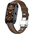 Amoled Laies Smart Watch for Women Smartwatch with Leather Strap Heart Rate Stress Sleep Monitor 12 Sports Modes Fitness Tracker Watch Notifications Music & Camera Control Waterproof iOS Android