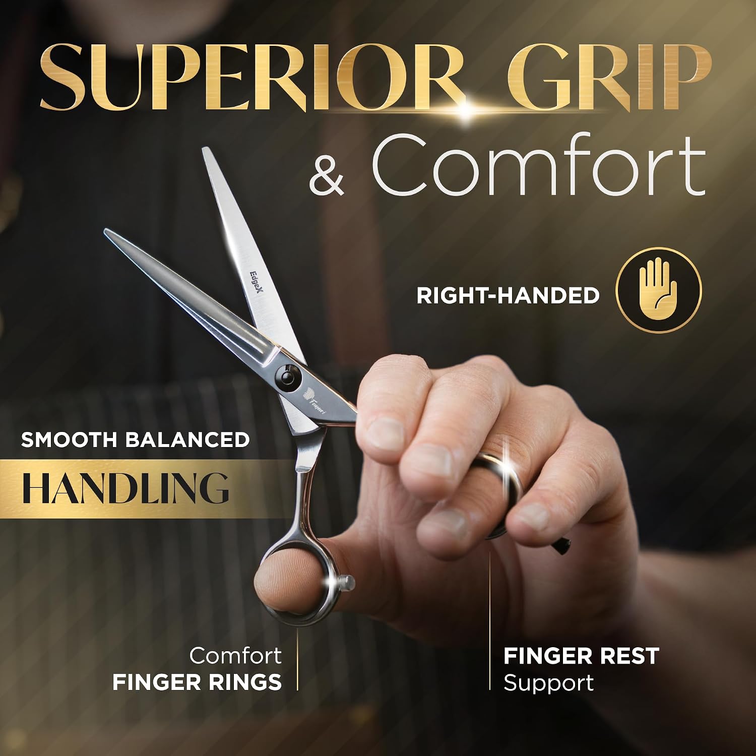 Fagaci Hair Cutting Scissors 6" Razor-Sharp, Professional Hair Scissors For Haircutting With Precise Cut, Haircut Barber Shears With Lasting Sharpness And Durable Steel, Shears For Women And Men
