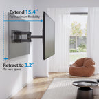 Pipishell Full-Motion Tv Wall Mount For Most 37–84 Inch Tvs Up To 100 Lbs, Wall Mount Tv Bracket With Dual Articulating Arms, Extension, Swivel, Tilt, Fits 16" Wood Studs, 600 X 400Mm Max Vesa, Pilf8