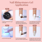 Beetles Rhinestone Glue for Nails with 2 Dual Purpose Brush Pen, 1Pcs 15ml Nail Glue for Nail Art Adhesive Resin Gems Diamonds Jewelry Decoration Soak Off Led Lamp Nails Gifts for Women