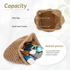 Straw Dumpling Clutch Bag, Summer Beach Bag, Woven Straw Tote Clutch Purse For Women, Vacation Evening Bags