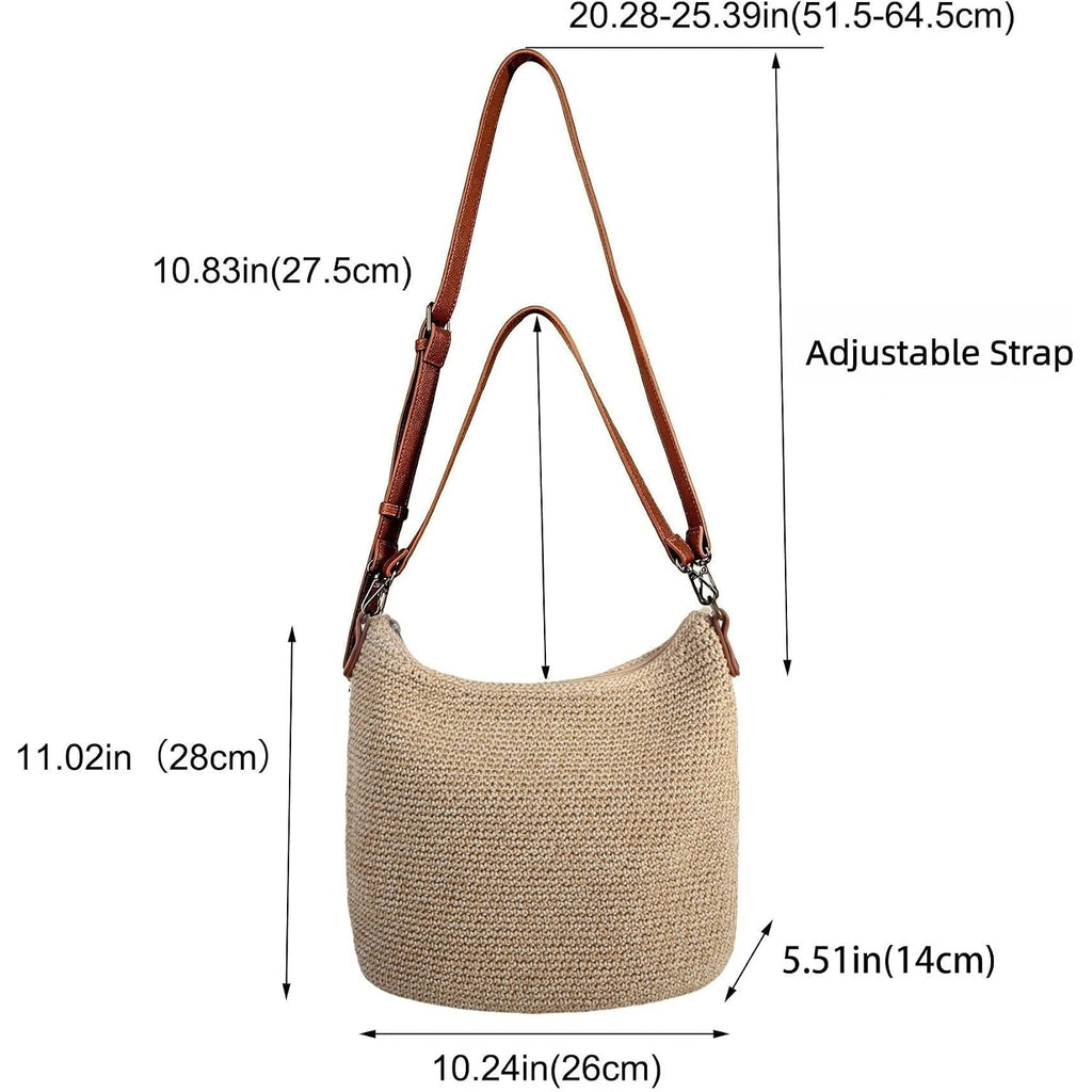 Eiyye Hobo Shoulder Bag Crochet Crossbody Bags For Women Handmade Woven Bag Boho Purse For Travel & Everyday Use