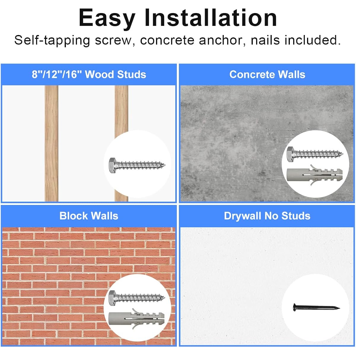Suptek Studless Tv Wall Mount For Most 23-60 Inch Tvs Up To 99 Lbs, Low Profile No Drill Tv Mount, Drywall Bracket With Max Vesa 400X400Mm, No Stud, No Drill, Easy Install, Mf8