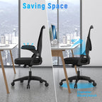 Naspaluro Home Office Desk Chair Mid Back With Adjustable Height Dark Black