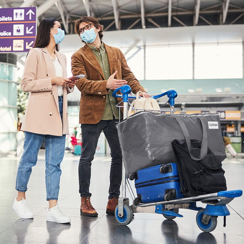 Large Moving Bags, Storage Bags With Zippers, Handles Moving Supplies With Lids, Heavy Duty Totes For Storage Bags For Space Saving, Moving And Storing 93L, 6 Pack