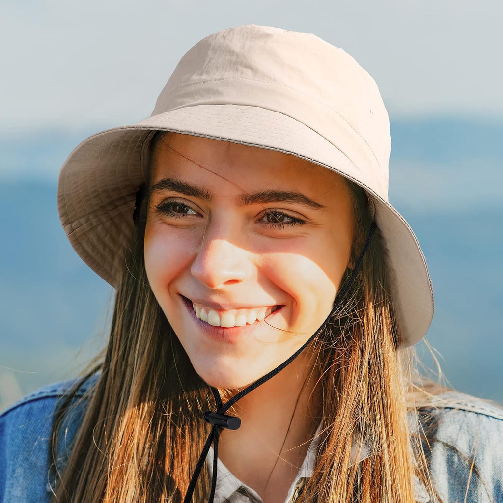 Water-Resistant Bucket Hat for Women Men Rain Hat UPF 50+ Boonie Sun Hat Foldable Summer Floppy Fishing Safari Hats
