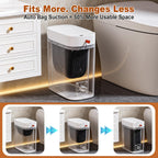 Bathroom Trash Can With Lid, Automatic Motion Sensor Trash Can, 3.5 Gallon Garbage Can, Type-C Rechargeable, Bag-Holding Design, One-Pull Auto Packing, Quiet-Close Hinge For Bedroom, Office
