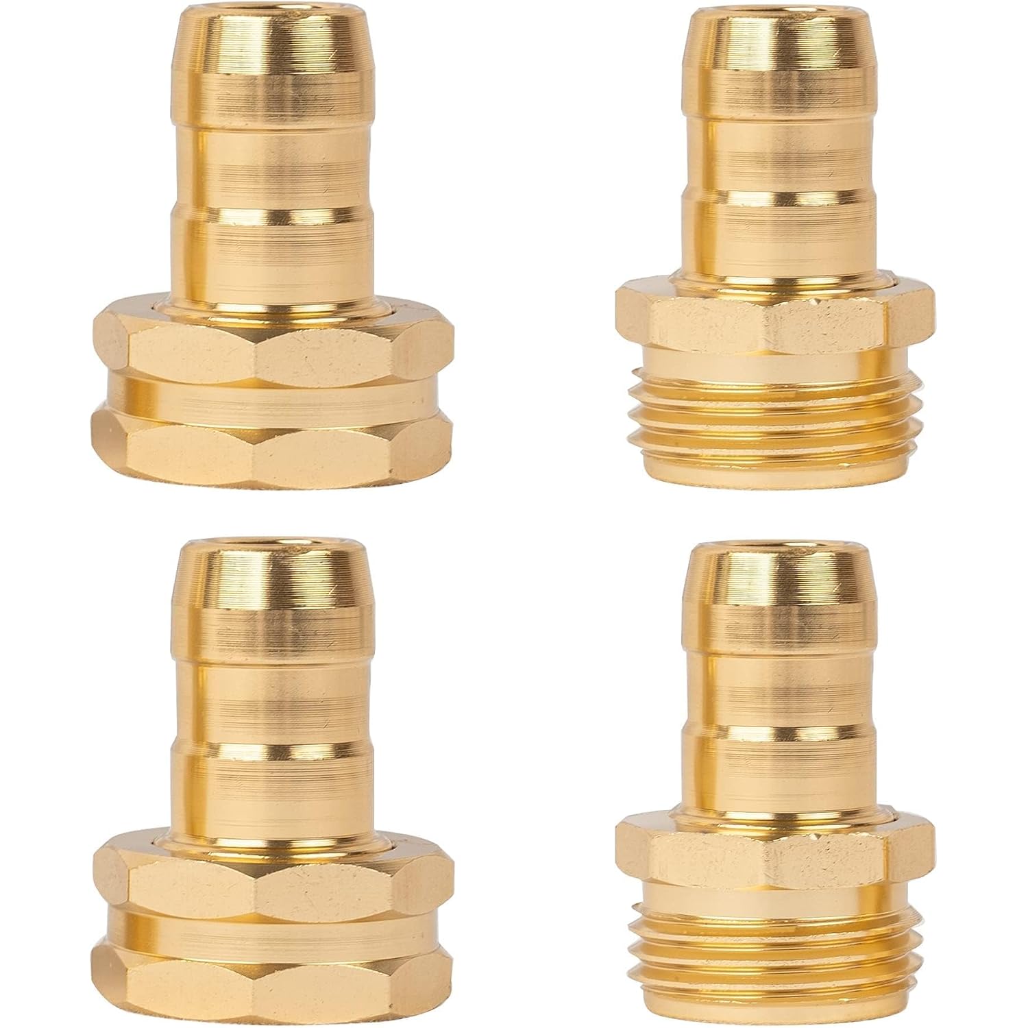 Hourleey Garden Hose Repair Connector With Clamps, Fit For 3/4" Or 5/8" Garden Hose Fitting, Male And Female Hose Adapter Water Hose Repair Kit, 5 Set