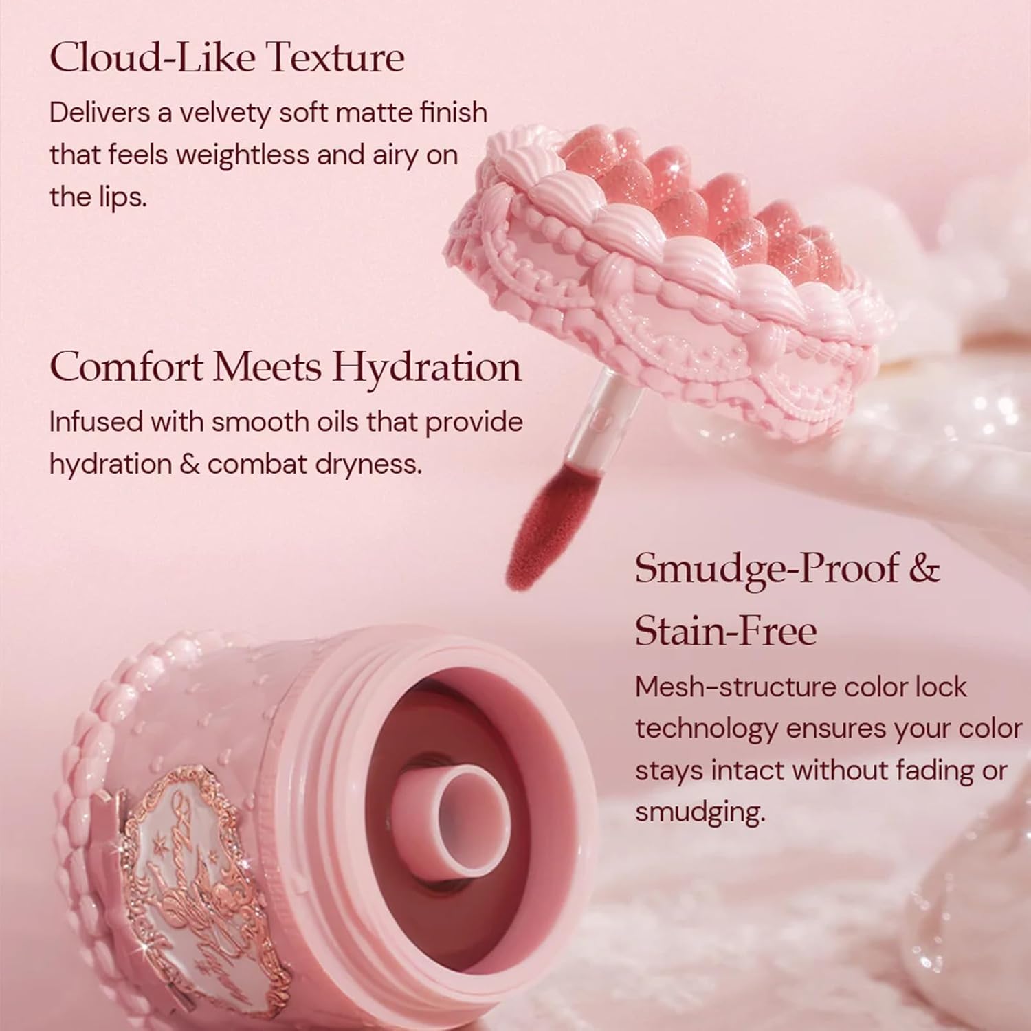 Flower Knows Strawberry Cupid Cake Lip Cream,Long Lasting Soft Pink Matte Lipstick,Hydrating Lip Stain,Transfer & Smudge-Proof Velvet Liquid Lipstick for Girls&Women,0.17 Fl Oz(V05 Pineberry)