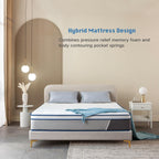 Full Mattress, 12 Inch Full Size Mattresses | Medium Firm - Cooling Gel Memory Foam & Zoned Pocket Coils For Pressure Relief, Spinal Alignment & Extra Lumbar Support | Motion Isolation |