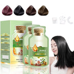 Natural Plant Hair Dye, New Botanical Bubble Hair Dye 20ml 10Packs/Box, Pure Plant Extract for Grey Hair Color Bubble Dye, Color Conditioner Shampoo (Natural Black)