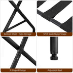 Amhancible Luggage Rack, Foldable Suitcase Stands Set Of 2, Metal Luggage Holder For Guest Room, Bedroom, Hotel, Holds Up To 110 Lb, Easy Assemble, Black Hlr01Bk
