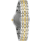 Bulova Ladies' Modern Two-Tone Stainless Steel 3-Hand Quartz Watch, Diamond Accent Gold Dial Style: 98P224