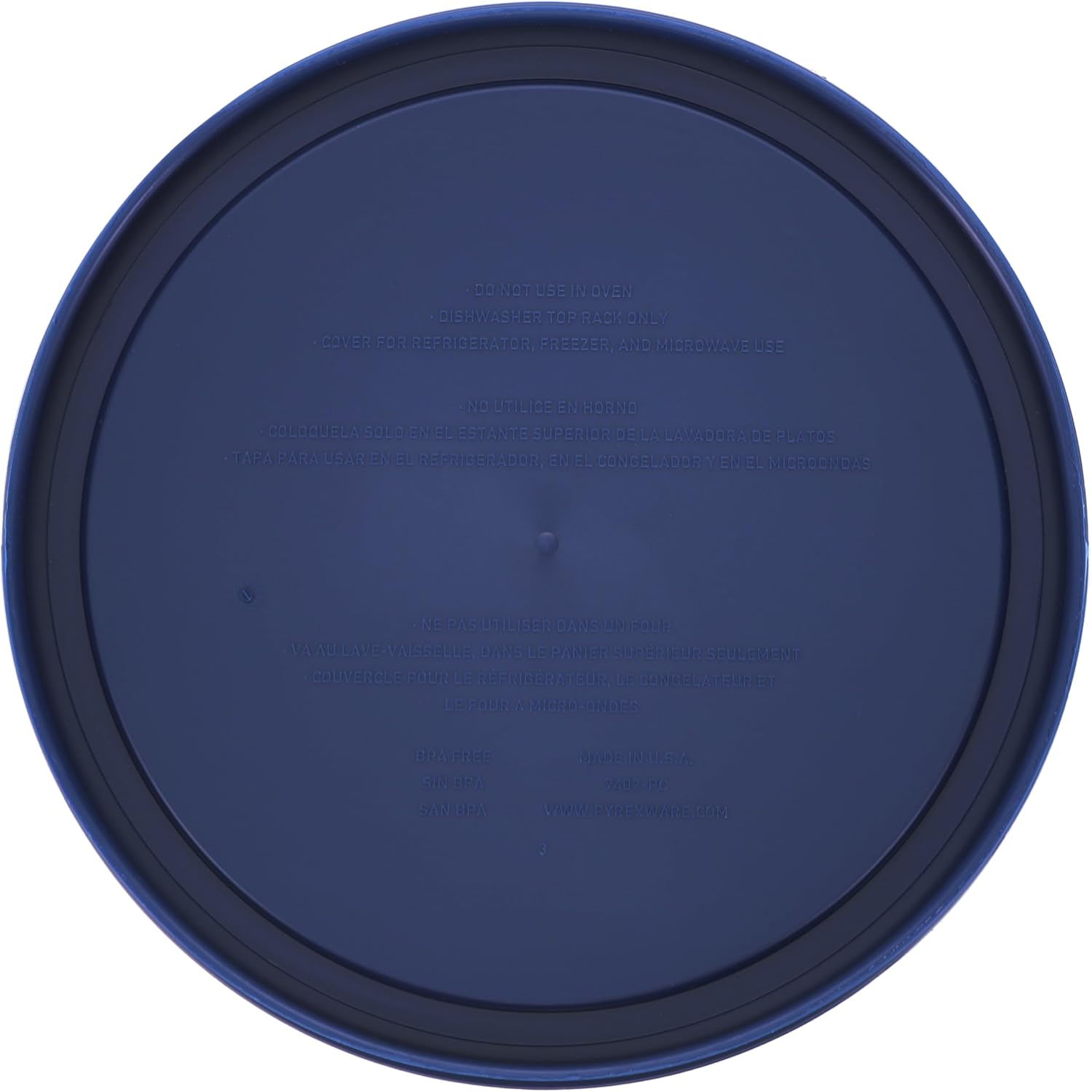Pyrex 7402-Pc 6/7-Cup Blue Food Storage Lid (2-Pack) - Made In Usa | Replacement Cover | Bpa-Free Plastic | Round Shape | Fits 7402 Sculpted Mixing Bowl & 7203 Glass Bowl | Dishwasher Safe