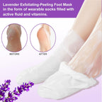 ALIVER Foot Peeling Mask - 5 Pack, Exfoliating Mask Make Feet Baby Soft, Foot Mask for Dry Cracked Skin, Peeling Away Dead Skin, Calluses - Lavender