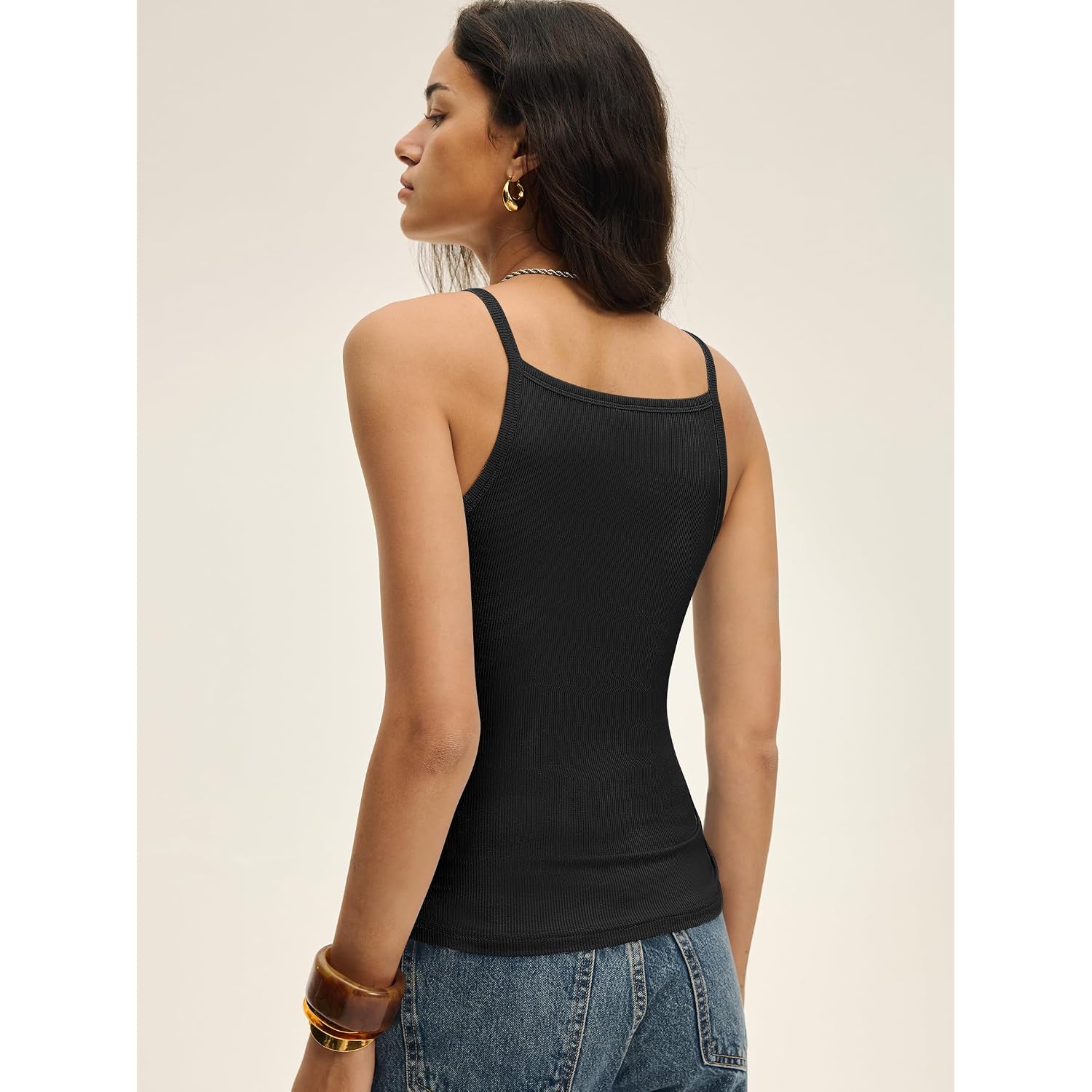 ANRABESS Womens Camis Spaghetti Straps Tank Tops High Square Neck Sleeveless Racerback Camisole Shirts Summer Basic Tee