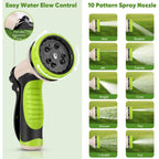 Garden Hose 50 Ft, Stainless Steel Water Hose With 10 Function Nozzle Flexible, Heavy Duty, Lightweight, No-Kink, Pet Proof, Puncture Proof Hose Metal For Yard, Outdoor