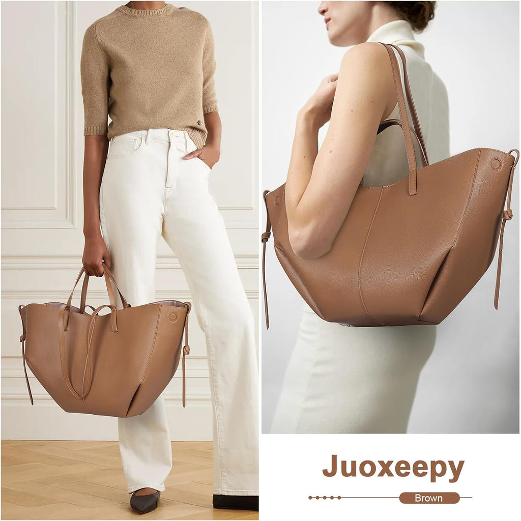 Work Bag Faux Leather Tote Bag For Women Trendy Handbag Purse Fall Shoulder Bag With Magnetic Closure