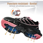 Hogent Steel Toe Shoes For Women Men Wide Non Slip Work Sneakers Indestructible Shoes Lightweight Breathable Construction Sneakers Puncture Proof Ergonomic Design